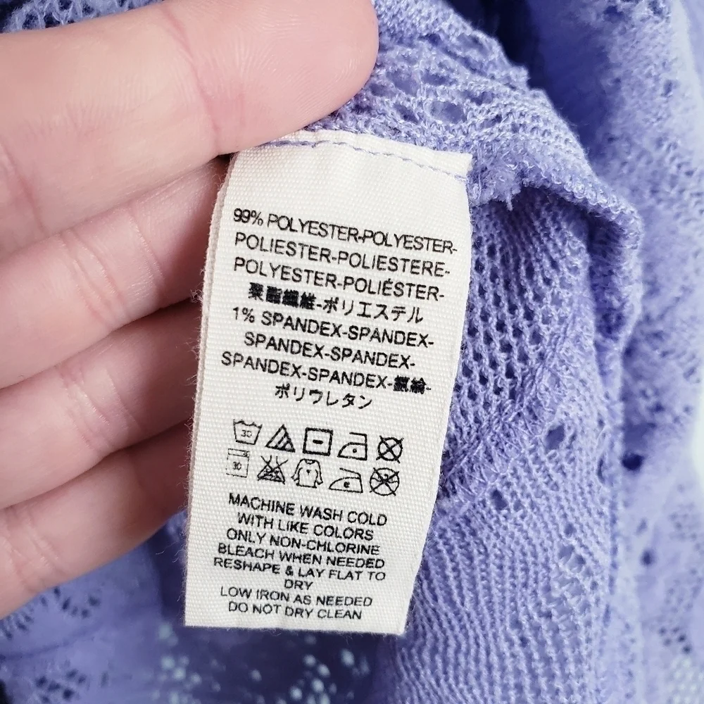 Free People Purple Knit Lace Not Cold In This Top